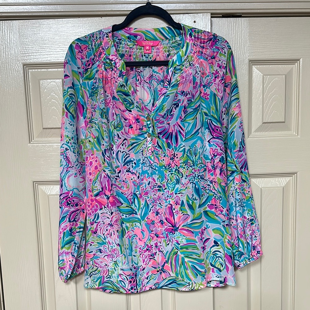 Lilly Pulitzer Elsa silk top